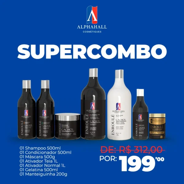 COMBO VERÃO - Kit Enroulé Teia + Ativador em Dobro NORMAL + Manteiguinha 200g + Gelatina